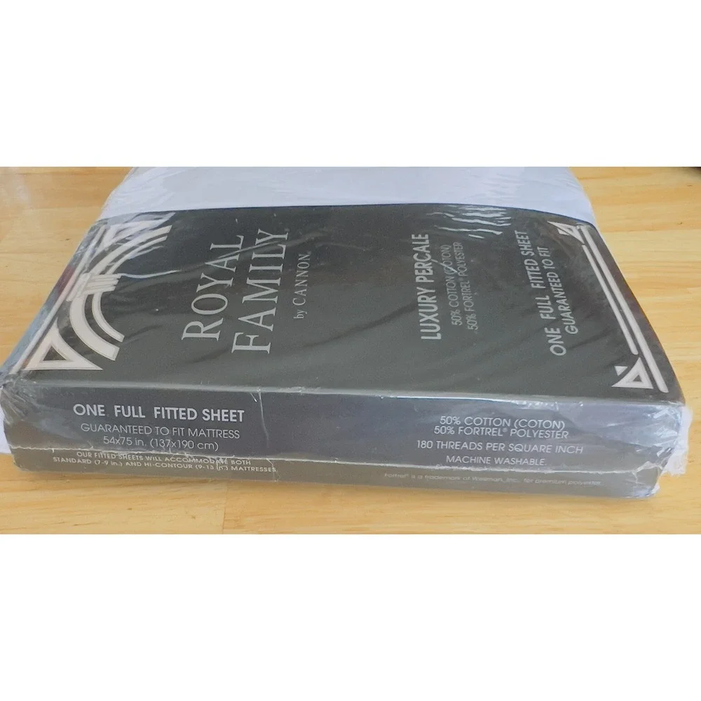 VTG 70's Cannon Royal Family Luxury Percale White Full Fitted Sheet NOS Sealed